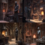 **a suit of platemail armor in a blacksmith shop with a forge and ore, D&D art --ar 5:3** - <@632328592499539989> (fast)
-# Create, explore, and organize on [midjourney.com](<https://midjourney.com/imagine?from_discord=1>)