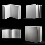 **a blank, matte silver square book cover with rounded corners on the right side, set against an all-black background. the book is slightly open and showing three pages of text inside. it has no title or logo visible. --ar 85:128** - <@773495126521544745> (fast)
-# Create, explore, and organize on [midjourney.com](<https://midjourney.com/imagine?from_discord=1>)