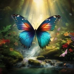 **dream like image of rainbow colored butterfly, forest background, waterfall, epic scenery, photorealistic --v 5.2** - Upscaled (2x) by <@754226842650542162> (relaxed, stealth)
-# Create, explore, and organize on [midjourney.com](<https://midjourney.com/imagine?from_discord=1>)