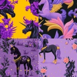 **🦄💜🖤💛 --tile --ar 1:1 --c 30 --s 350 --exp 20 --v 7.0 --p 4symexy** - <@293548521221783552> (turbo, stealth)