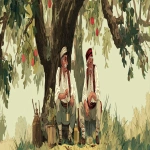 **illustration Two grandfathers in old Serbian village clothes are sitting under a tree and making rakia. --ar 3:1** - Image #2 <@1025896067646111824>