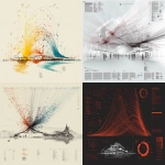 **data analysis visualization, multiple sources connecting with lines and patterns, architectural research methodology, pattern recognition diagram, professional infographic style, abstract but clear --ar 4:3** - <@794327127260266516> (fast)