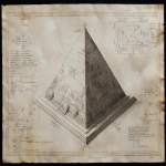 **monochronolith Pyramid, by Leonardo da Vinci, isometric cut view drawing, measurements, old paper slightly burn, lost knowledge --ar 16:9** - Image #4 <@391048027051261958>