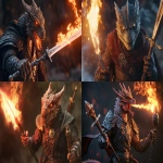 **a d&d dragonborn character, holding a sword and a scepter in each hand, breathing poison fire from his mouth, intense, action scene, 8k, 8k vivid, 8k ultra detailed, 8k ultra realistic, 8k cinematic, 8k hyper detailed, 8k hyper realistic, 8k photo realistic, 8k insanely detailed, 8k insanely realistic, 8k ultra high definition, 8k hyper high definition, 8k insanely high definition, 8k movie quality, --ar 16:9 --v 6.1** - <@413009047789240321> (fast)