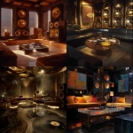 **Surrealism 1980s abstract luxury music lounge, black gold brown colors rich colors, luxury, hd quality , vinyl showing, low lighting, 1 conversation pit, tall abstract speakers, vinyl records , bar lounge included , high quality, clear record shaped table --v 7.0** - <@951239260281913364> (fast)
-# Create, explore, and organize on [midjourney.com](<https://midjourney.com/imagine?from_discord=1>)