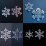 **A masculine snowflake beside a feminine snowflake , full body, elegant frost, in the style of CERN result-graph, in snowflake macrophotography.** - <@639231094968942592> (relaxed)
