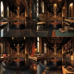 **Surrealism 1980s abstract luxury music lounge, black gold brown colors rich colors, luxury, hd quality , vinyl showing, low lighting, 1 conversation pit, tall abstract speakers, vinyl records , bar lounge included , high quality, clear record shaped table** - Zoom Out by <@951239260281913364> (fast)
-# Create, explore, and organize on [midjourney.com](<https://midjourney.com/imagine?from_discord=1>)