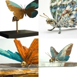 **on display 1 Art suprematism and abstraction movement art design, a surrealist art style base that contains a natural crystal point a watchful Zdzisław Beksiński style butterfly sculpture. With a gold small skull creature that is included in the body of the creature that has direct lighting and an angled side view. The wings have a natural look in coloured acrylics with turquoise and flat brass. Cultural and creative product design, high-end, high-quality. --c 5 --s 700 --w 450 --v 6.1 --ar 4:5 --q 2** - <@923747341717078036> (fast)
-# Create, explore, and organize on [midjourney.com](<https://midjourney.com/imagine?from_discord=1>)