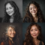 **Yoshiko, a Japanese woman in her mid-50s. She has long, wavy hair and strikingly large eyes, smiling with a deep gaze. Portrait-style.** - <@1105655477741813870> (fast)
-# Create, explore, and organize on [midjourney.com](<https://midjourney.com/imagine?from_discord=1>)