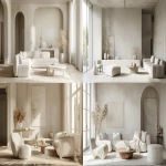 **elegant modern living room in PANTONE 11-4201 (Cloud Dancer), soft off-white tones, minimal furniture, natural light, calm and sophisticated atmosphere, refined textures, high-detail interior photography --ar 16:9 --v 6.0** - <@1124732812239589386> (fast)