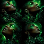 **green cat lunar eclipse Kyra Walker style --s 500 --v 7.0 --p aaggwyf** - Variations (Strong) by <@804921100534153246> (relaxed)