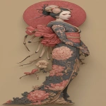 **spider woman as a JAPANESE GEISHA with FULL BODY coral reef TATTOO --ar 1:2 --stylize 250 --v 7.0** - Image #1 <@1014981691850371152>