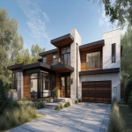 **front driveway view of minimal modern house --ar 16:9 --v 7.0** - Upscaled by <@409035117881982988> (fast)