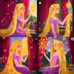 **<https://s.mj.run/XXLD6CnEfo0> Disney fan art, Rapunzel in her tower, gently touching the painted sun symbol on the wall (icon of the lost princess), long golden hair with flowers, wearing her classic purple dress, looking serene, soft clean background, red velvet curtains, brushes and books nearby, elegant cartoon style, flat colors, no gradients, no textures, no painterly style, clean line art, digital illustration look, professional modern Disney style, to @hikanart --v 7.0 --ar 1:1 --p 6f6xtw4 --raw** - <@1338496041460174871> (relaxed)
-# Create, explore, and organize on [midjourney.com](<https://midjourney.com/imagine?from_discord=1>)