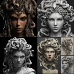 **the beautiful goddess medusa, with detailed realistic snakes as her hair. She will have a determined look in her face. --v 7.0** - <@1238241572940943414> (fast)