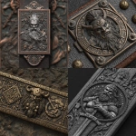 **create an image of Old-look metal Barbarian dnd character & dnd icons on a metal belt or strap, in 3D style - have some dnd style border, lines, signs - all comet designs --v 7.0** - <@1054926864520581210> (fast)
-# Create, explore, and organize on [midjourney.com](<https://midjourney.com/imagine?from_discord=1>)