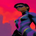 **graphic novel cover art. Esoteric Neon superhero. --c 45 --ar 1:2 --v 7.0 --s 750 --p 2ih31xe --raw** - Image #3 <@344228814332887040>