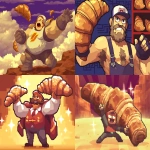 **Strong Bad brandishes his Chinese throwing croissants, as seen in Homestar Runner by the brothers Chaps, vector animation shockwave flash for days, viennoiserie --ar 4:3 --seed 3445 --niji 6 --no asshats --p topsjzk** - <@926596241574461530> (fast)
-# Create, explore, and organize on [midjourney.com](<https://midjourney.com/imagine?from_discord=1>)