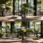 **A close-up shot of the empty wine glasses and a wine bottle opener on a wooden dinning table, in front of wine cellars and plants. The focus is on the wone glasses, set against soft natural light creating gentle shadows. A blurred background reveals an open space filled with greenery and sunlight streaming through large windows. Ultra realistic product photo. --ar 9:16 --v 7.0** - Variations (Strong) by <@1218331998956027987> (fast)
