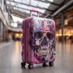 **skull shaped travel suitcase, back space at the airport** - Image #2 <@847871507090112512>