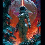 **<https://s.mj.run/Z9_vruGAMu0> A woman wearing a space suit with full cooling equipment stands comfortably in the humid jungle. New place, neon line drawing with geometric pattern. A special door with a new dream world, deep in the magnificent forest. Animatrix illustration style, the moment you open it with a key you've never seen before, a dazzling beam scatters from where you stab the key, a commemorative photo of a fractal psychedelic fantasy of the future and a journey in the space of complex geometric shapes. The color scheme is a vivid light, novel and very advanced combination, Holographic VFX Shapes Dazzle with Light and Motion --p tmvzwwh --s 750 --v 7.0** - Image #1 <@1039020526447894558>