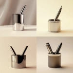 **Realistic close-up of a luxury pen set inside a minimalist metallic pen holder, isolated on a clean light beige background, camera facing at table level, soft shadows and reflections on the metal, high gloss texture, fully focused shot, --ar 4:5 --v 6.1 --quality 2 --raw** - <@1145244586088861708> (relaxed)
-# Create, explore, and organize on [midjourney.com](<https://midjourney.com/imagine?from_discord=1>)