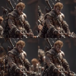 **Realistic 3d rendering. Epic battle scene. pregnant, Hyper muscular young elf with protruding stomach, handsome, tall, square jaw, short curly red hair, bright silver eyes, full bow-shaped bow-shaped, lips, defined muscles, vascular, freckles, pregnant belly, tattoos, square jaw, masculine features, handsome, short curly red hair, hyper oversized muscles, massive muscular arms, massive muscular biceps, massive muscular forearms, massive muscular legs, massive muscular thighs, massive muscular calves, hyper massive muscles, wearing leather armor, huge muscles, handsome, carrying large sword, running into battle. Realistic. --v 7.0 --ar 1:1** - Zoom Out by <@1222981214734913607> (fast)
-# Create, explore, and organize on [midjourney.com](<https://midjourney.com/imagine?from_discord=1>)