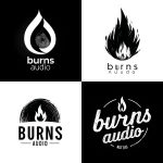 **"burns audio" logo, simple vector, black and white, no shading --v 7.0** - <@1078903911957663794> (fast)