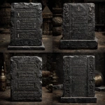 **dnd stone tablet; egyptian style; engraved with four verses: 1) "Prepare the even for peace." 2) "Prepare the odd for war." 3) "Speak the Pharoah's name." 4) "And find the hidden door."** - Variations (Strong) by <@771747841559232613> (fast)