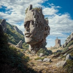 **<https://s.mj.run/l3N7LAIWuQc> the ruins of a Carolingian kings head in a landscape --v 7.0 --raw** - Image #4 <@1071135204846096475>