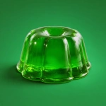 **a transparent green jiggly jello cake on a green seamless background** - Image #4 <@1392132639363694703>