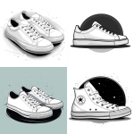 **white simple shoes 🌟 logo,3 lines, vector design circle foxfire, line art --ar 1:1 --seed 3975746857 --stylize 400 --v 6.1** - <@1010963827053043793> (relaxed)