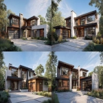 **front driveway view of minimal modern house --ar 16:9 --v 7.0** - Variations (Strong) by <@409035117881982988> (fast)