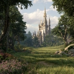 **Cinderella-inspired landscape, the castle can be seen in the background, realistic scene, high details, cinematic style --v 7.0** - Image #4 <@1083746911070191616>