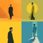 **minimal, modern, contemporary art of handsome Vietnamese man in ao dai, minimal colors** - <@1178742734534758402> (fast)