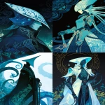 **A vibrant anthropomorphic scyphozoa, pale blue translucent skin, graphic novel cover, line art style, tentacle aesthetics, jelly nucleus, dark background, Kawacy, Tetsuya Nomura, Peter Mohrbacher --p 552yful --ar 2:3 --niji 6** - <@348134085279088651> (fast)
-# Create, explore, and organize on [midjourney.com](<https://midjourney.com/imagine?from_discord=1>)