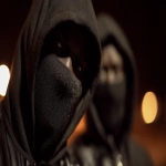**2 St. Louis Based black Rappers, wearing all black, black masks and hoods, gloves, up close and personal 8k professional photography shoot for an album cover, low light night time dynamic and cinematic --ar 16:9 --v 7.0 --raw** - Upscaled by <@1060379121521279086> (fast)
-# Create, explore, and organize on [midjourney.com](<https://midjourney.com/imagine?from_discord=1>)