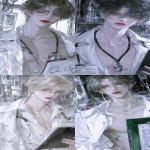 **Young handsome male doctor with delicate facial features, wearing a white lab coat, gold rimmed glasses, a clipboard and medical records against a background of a glass medicine cabinet and stainless steel instruments, coating, illustration, coating delicate art style, standing pose, dynamic pose, anime style, high quality, 32K, HD 8k resolution --raw --p spr1pcg jktkk9o --stylize 850 --niji 6 --ar 1:2 --relax** - <@1384018012746809385> (relaxed)