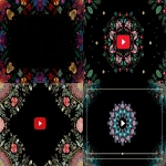 **vector image: a YouTube end screen: black page with a Christmas kaleidoscope trim --ar 3:2** - <@1074888048279552010> (fast)