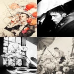 **2025-06-24 black and white shot of art nouveau parasol of a hirsute French King surrounded by parasol flowers in Vietnamese Palace under dramatic sunlight and shadows, by yayoi kusama --chaos 5 --ar 4:5 --raw --sref 3526210125 --profile 8xqipwk --stylize 333 --niji 6** - <@1121310536559243315> (relaxed)