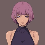 **original anime character, hand-drawn portrait style, thick bold outlines, clean cel-shading, visible sketch lines, crosshatching on fabric folds and underlying anatomy, ultra-detailed line art with zero clutter, sharp and defined facial features, full-color rendering, high visual clarity of face and body, character-centered composition include multiple perspective variants: frontal heroic close-up (face and torso squared), three-quarter angle showing jawline and stance depth, low-angle upward shot for size and presence, high-angle downward for clothing detail, side profile close-up with flowing fabric and sharp expression uncluttered background, zero special effects, only character and clothing, emphasis on silhouette, expression, pose, and detailed costume, anime character design with clear visual logic --niji 6 --raw** - Image #1 <@266429059049848832>