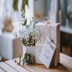 **A warm and elegant thank-you scene, premium lifestyle photography. A beautifully wrapped Dr. Juchheim product box on a bright, minimalistic wooden table, soft natural daylight, golden accents, a small bouquet of white flowers and green eucalyptus next to it, a handwritten thank-you card leaning on the package with the words "Vielen Dank" in modern calligraphy. Clean Scandinavian style interior, soft depth of field, cinematic composition, professional studio quality, ultra realistic, high detail, sharp focus --ar 16:9 --v 6.0 --raw** - Image #1 <@1406300876016058429>