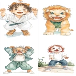 **lion dance, vector, isolated stickers 3x3 --ar 9:16 --profile lb61sy3 --stylize 400 --v 6.1** - <@1010963827053043793> (relaxed)