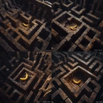 **an ancient "temple of doom" maze style temple that has a golden banana at the center surrounded by traps and danger. Hi-Def** - Variations (Strong) by <@747964533716549692> (fast)