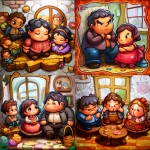 **honey I bloated the kids obesity in America a children's book illustration by Fernando Botero --raw --sref 997 --profile zv6qam2 --sv 4 --v 7.0** - <@1018138887199129620> (fast)