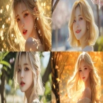 **Blond hair korean young women, gold, happy, pretty, cute --v 6.1 --ar 16:9** - <@1136199270224117860> (fast)