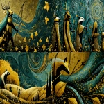 **🍂🦨🏹⚔️ 🌈✏️ --ar 7:4 --sref 45 --sv 4 --sw 100** - <@370960263245070346> (fast)