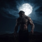 **a werewolf / in the form of a full body handsome vascular masculine man / exhibiting savage rapacious hunger / for human life spirit / brightly illuminated by / a brilliant full moon in a nighttime sky / full length view --no women, girls, females --s 50** - Image #3 <@1080572898269466724>
