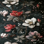 **dark, moody, vintage-inspired floral wallpaper with muted tones, beautiful botanical illustrations, and a vintage aesthetic. --ar 4:7 --v 6.0 --s 250** - Upscaled (Subtle) by <@756269320539209761> (fast)
