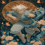 **in the style of James Jean and Alphonse Mucha, the Rosicrucian centaur mystic, dynamic pose, fighting stance, objet d'art backdrop, 8k, UHD butterfly dreams butterfly dreams butterfly dreams --ar 2:3 --s 250 --v 7.0** - Image #2 <@974789918188535848>